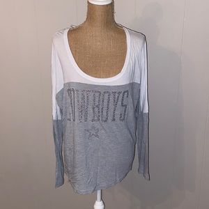 Dallas Cowboys Long sleeve tunic rhinestone top